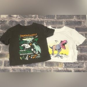 Two Cat & Jack dinosaur print shirts, size 8/10